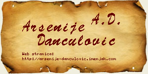 Arsenije Dančulović vizit kartica